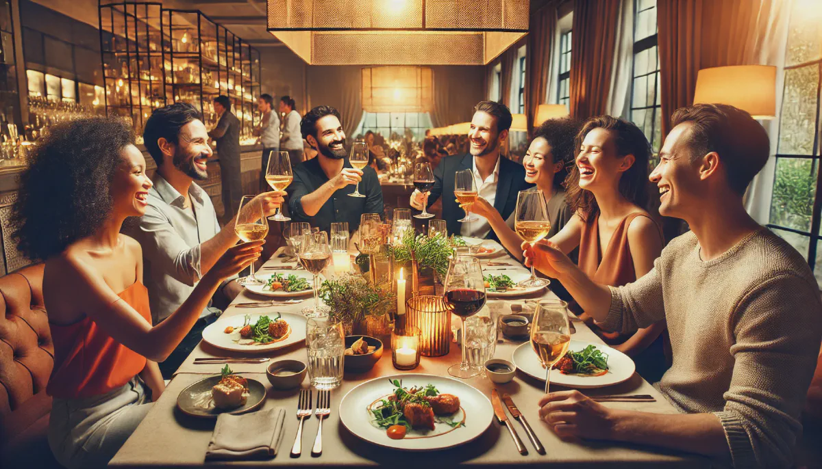 Group dining scene in Chicago Group dining scene in Chicago